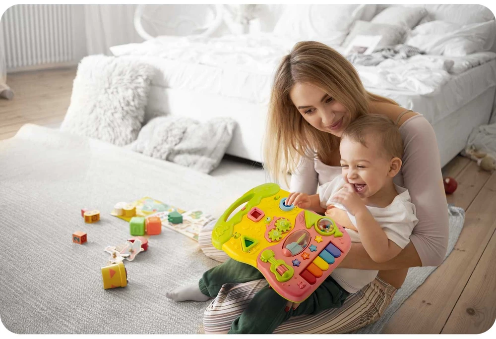 Lavinamasis stumdukas su pianinu 2in1 kūdikiams, Ricokids
