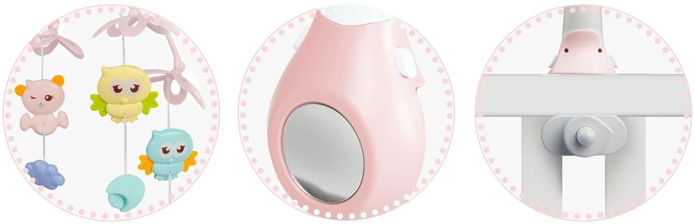 Ricokids Rožinė karuselė lovytei su RK-813 projektuokliu