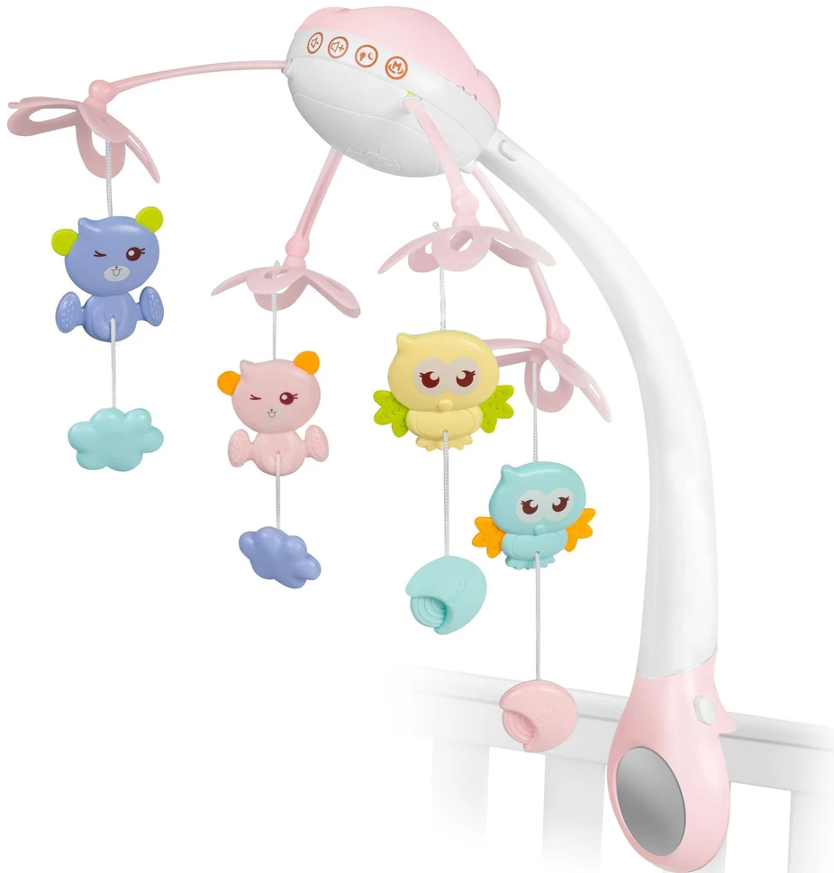 Ricokids Rožinė karuselė lovytei su RK-813 projektuokliu