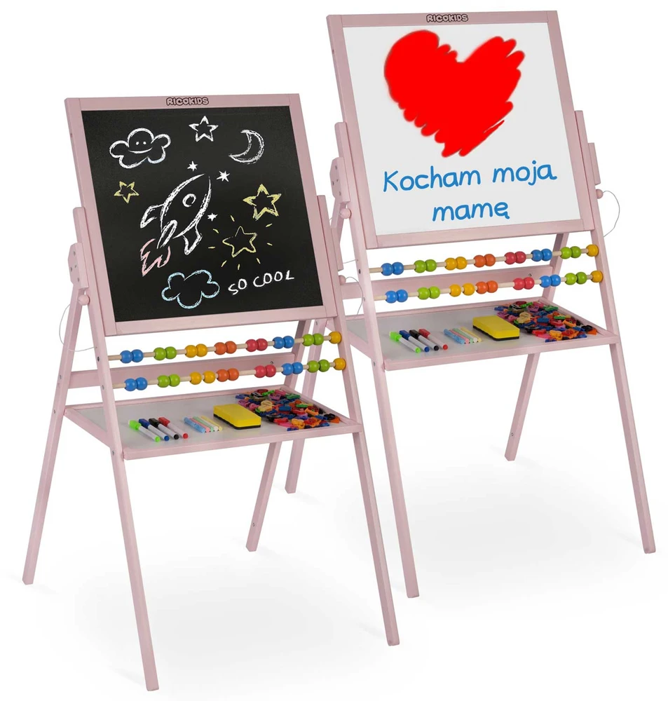 Ricokids magnetinė kreidinė lenta, besisukanti - rožinė