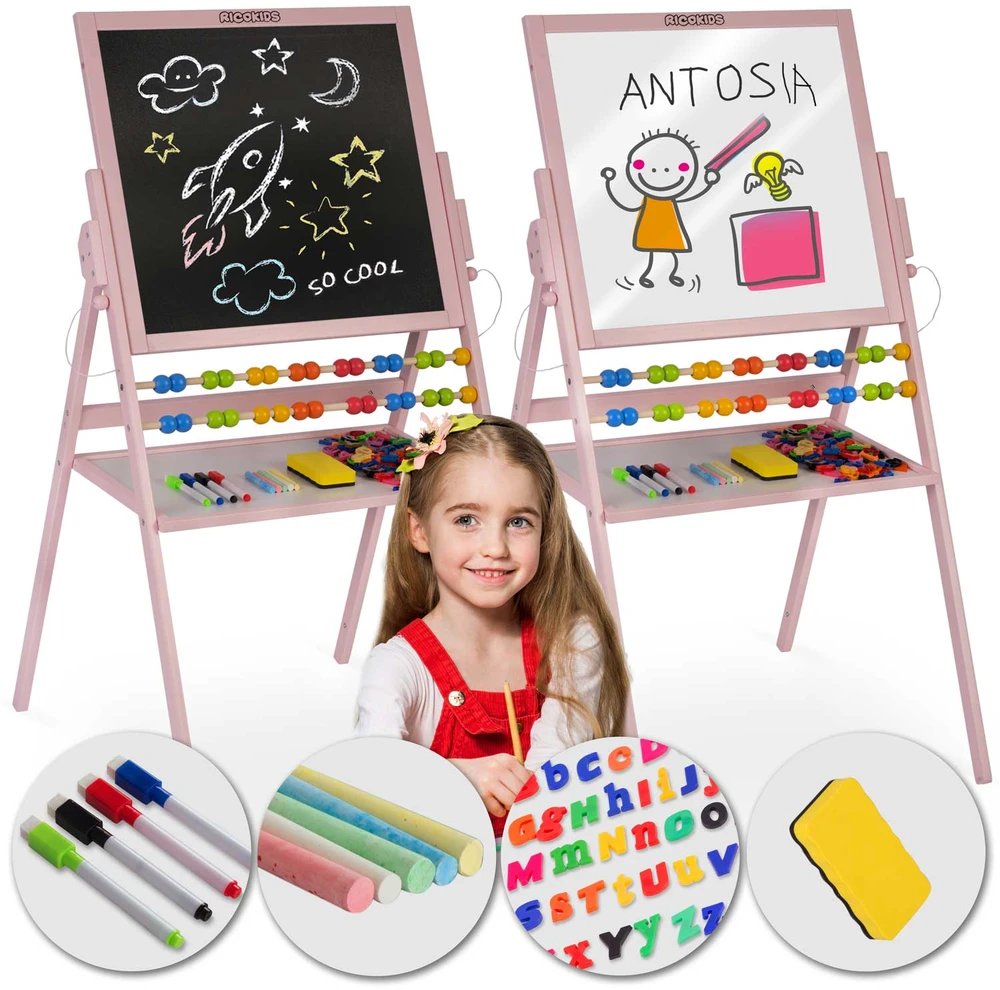 Ricokids magnetinė kreidinė lenta, besisukanti - rožinė