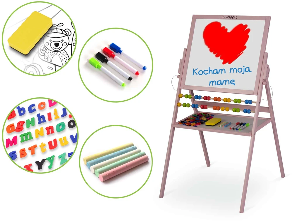 Ricokids magnetinė kreidinė lenta, besisukanti - rožinė
