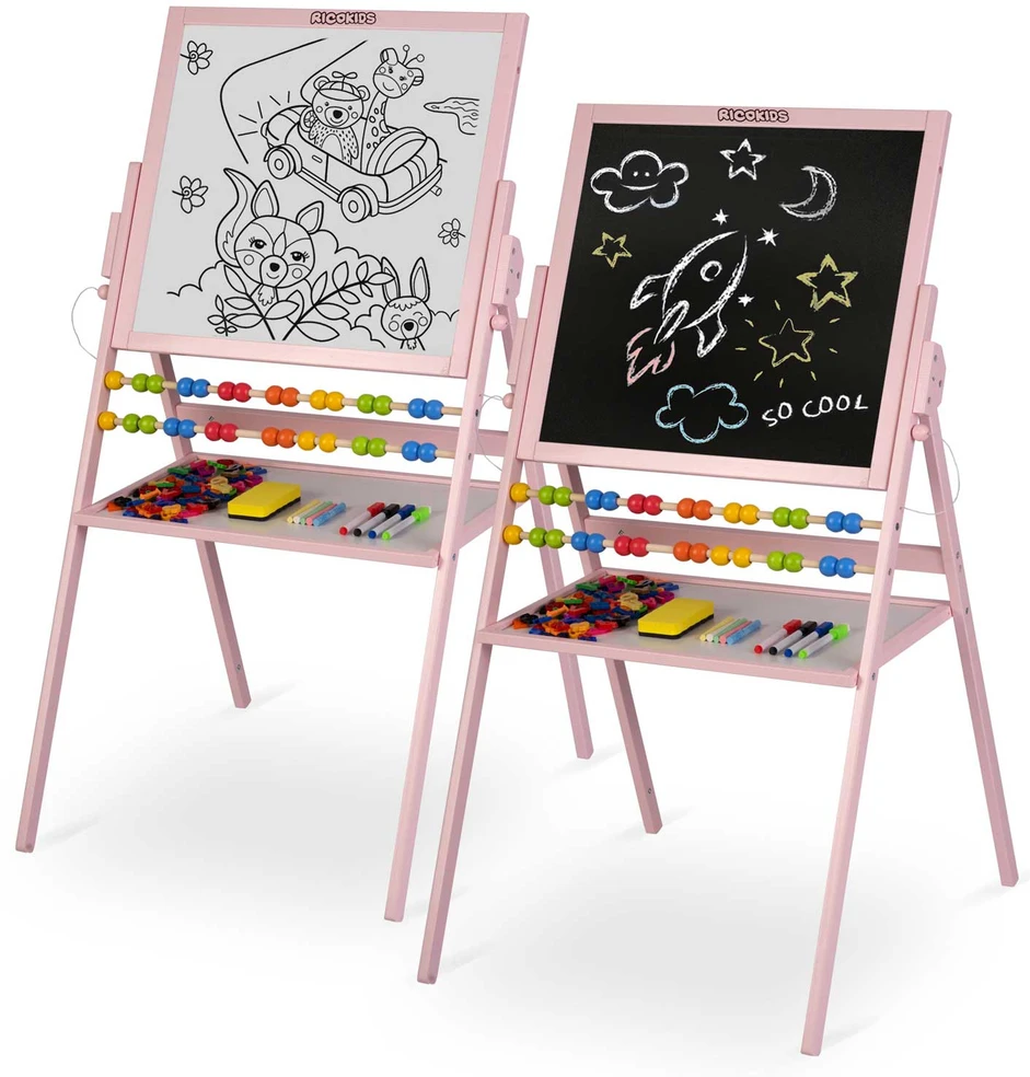 Ricokids magnetinė kreidinė lenta, besisukanti - rožinė