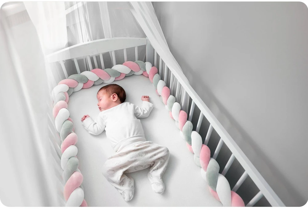 Ricokids pinta lovytės apsauga 3m - rožinė ir pilka