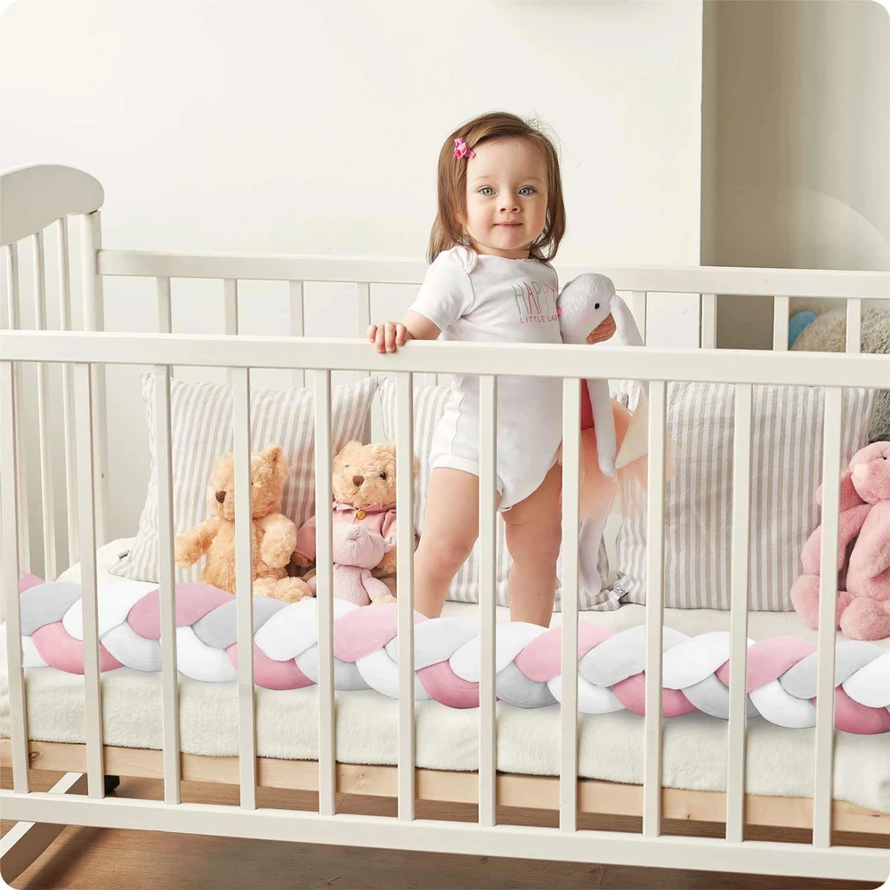 Ricokids pinta lovytės apsauga 3m - rožinė ir pilka