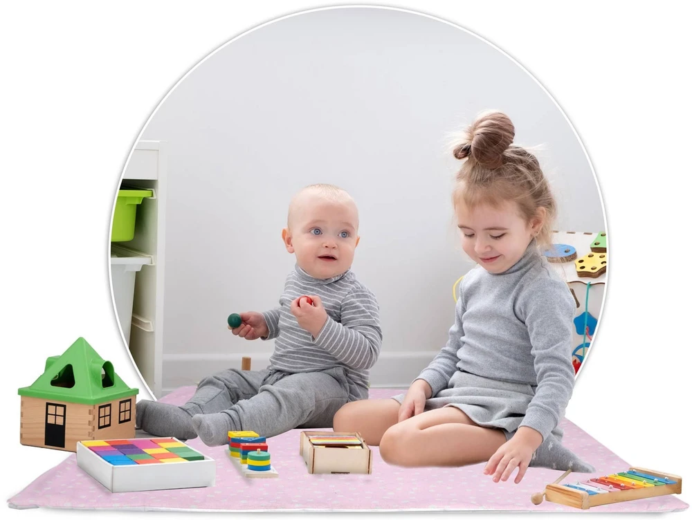 Ricokids Vaikiška tipi palapinė su lemputėmis - rožinė su taškeliais
