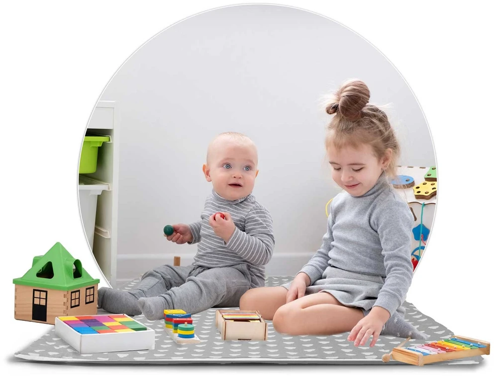 Ricokids Vaikiška tipi palapinė su girlianda ir lemputėmis - šviesiai pilka su debesėliais