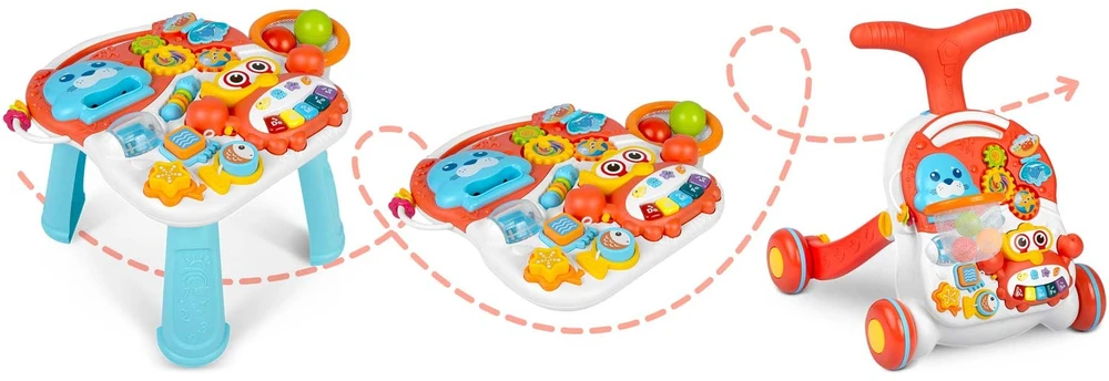 Ricokids Vaikiškas edukacinis staliukas 2in1 RK-810 baltai raudonas