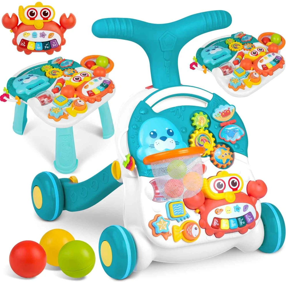 Ricokids Vaikiškas edukacinis staliukas 3in1 RK-810 baltai mėlynas