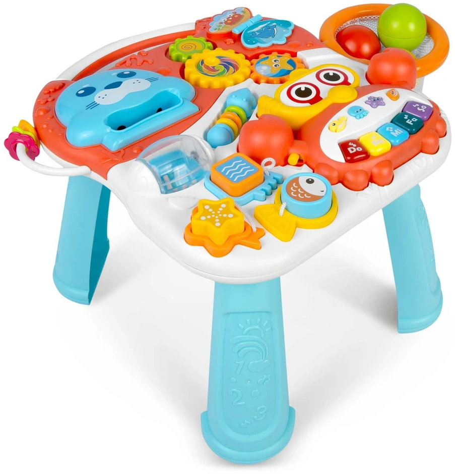 Ricokids Vaikiškas edukacinis staliukas 2in1 RK-810 baltai raudonas