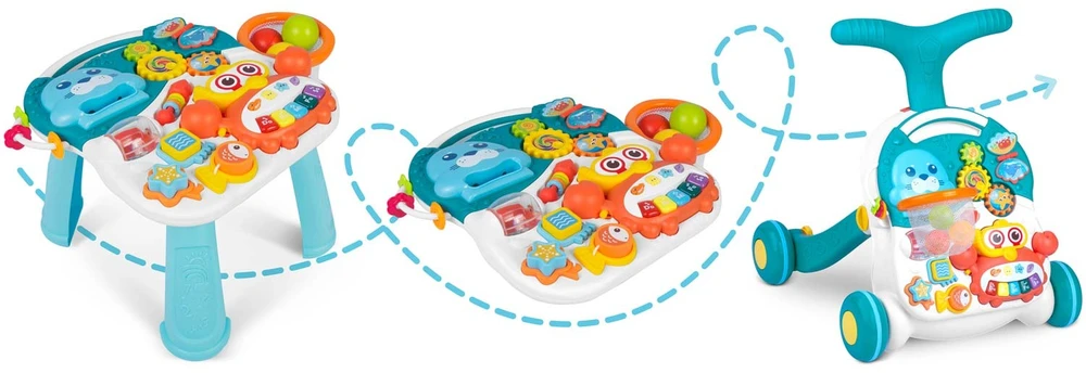 Ricokids Vaikiškas edukacinis staliukas 3in1 RK-810 baltai mėlynas