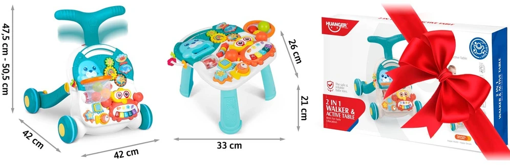 Ricokids Vaikiškas edukacinis staliukas 3in1 RK-810 baltai mėlynas