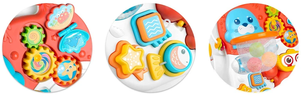 Ricokids Vaikiškas edukacinis staliukas 2in1 RK-810 baltai raudonas