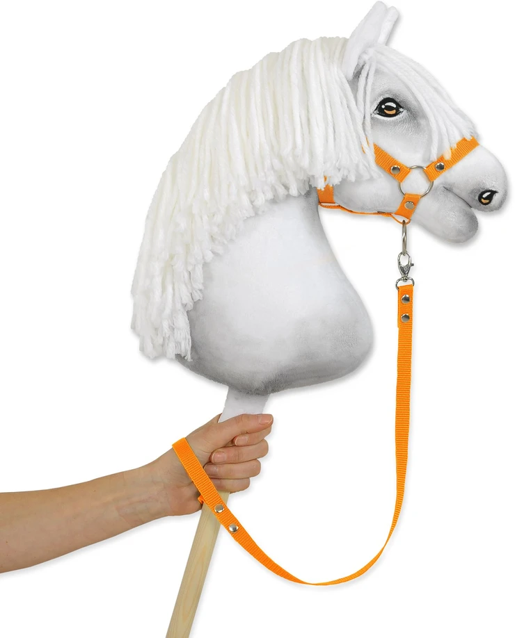 Super Hobby Horse Pavadėlis hobi arkliukui, neoninės oranžinės spalvos