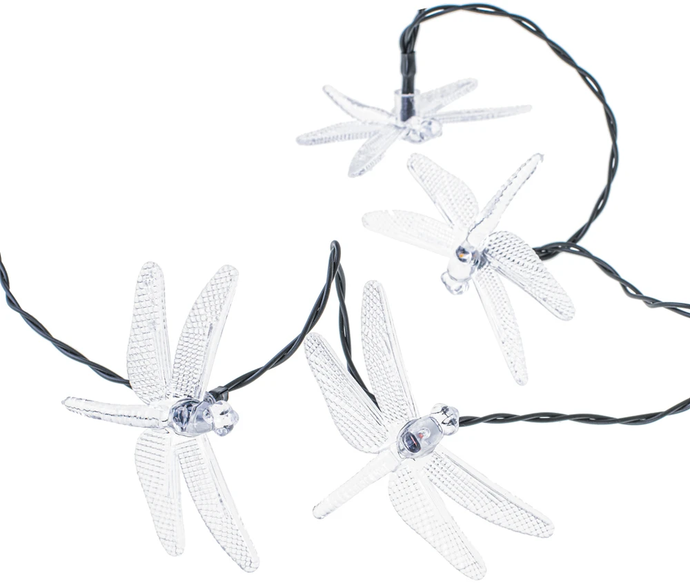 Saulės Dragonfly sodo žibintai 6,5 m 30LED multicolour