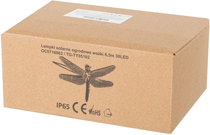 Saulės Dragonfly sodo žibintai 6,5 m 30LED multicolour