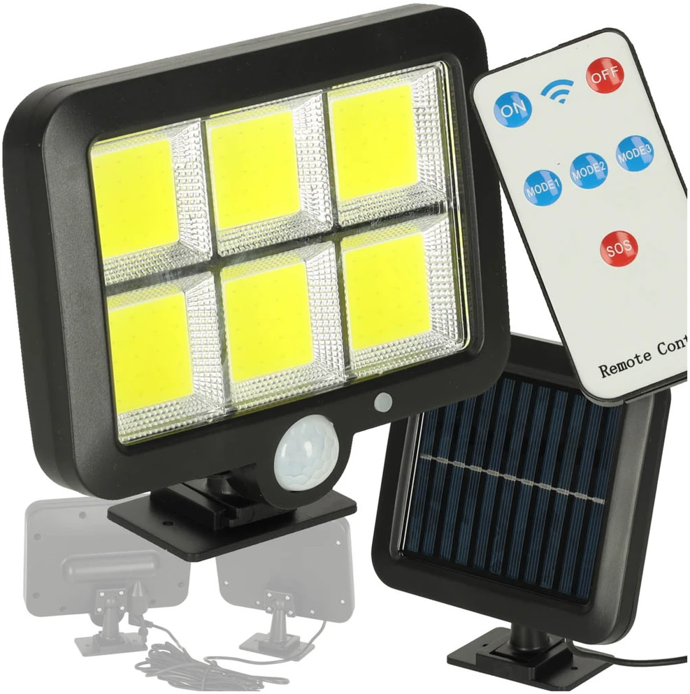 Saulės šviestuvas su judesio jutikliu 120 LED