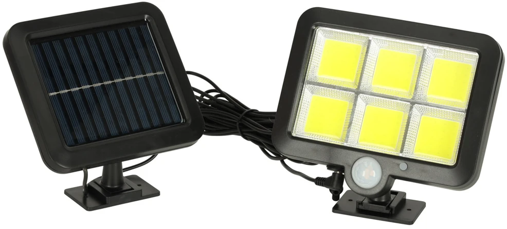 Saulės šviestuvas su judesio jutikliu 120 LED