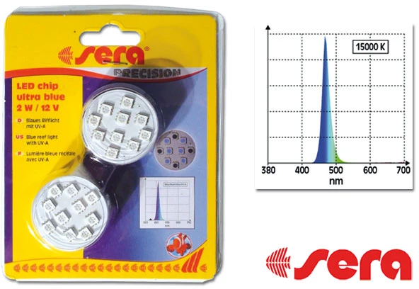 sera LED mėlynas šviesos diodas 2W/12V