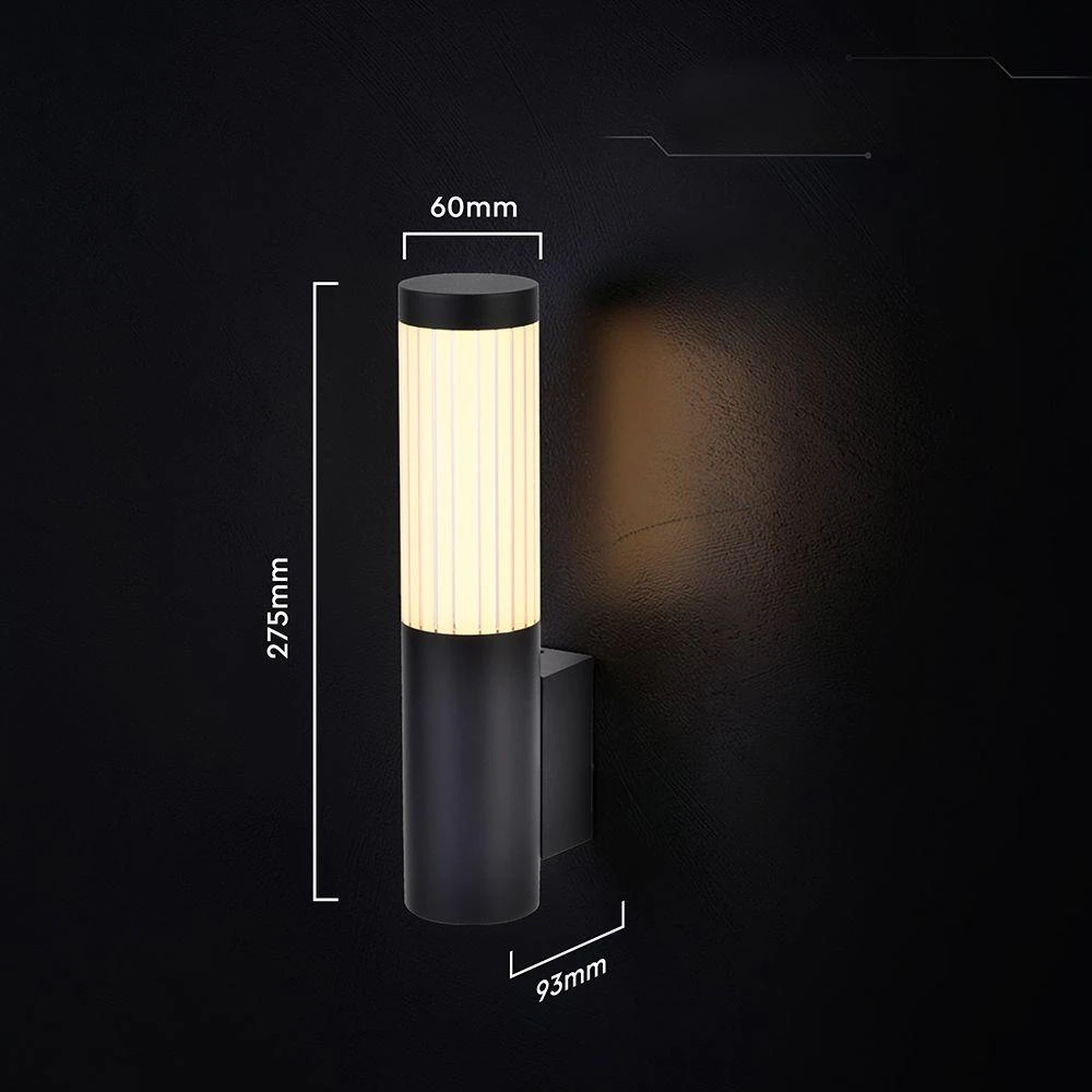 6W LED sieninis šviestuvas, juodas, 3000K, IP44