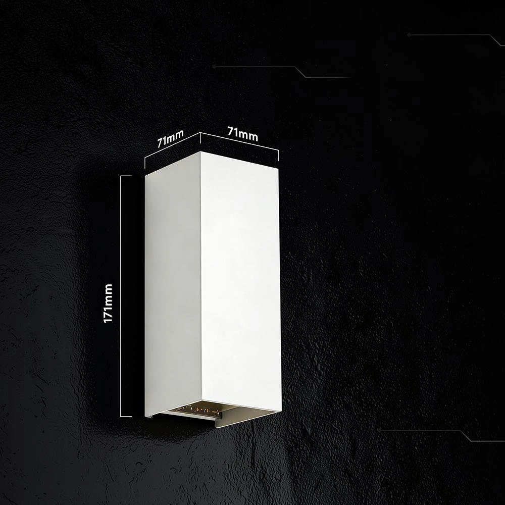 Sieninis šviestuvas 10W LED sieninis fasado šviestuvas, baltas, 2700/3200/4000K, IP65, šviečia į viršų ir į apačią