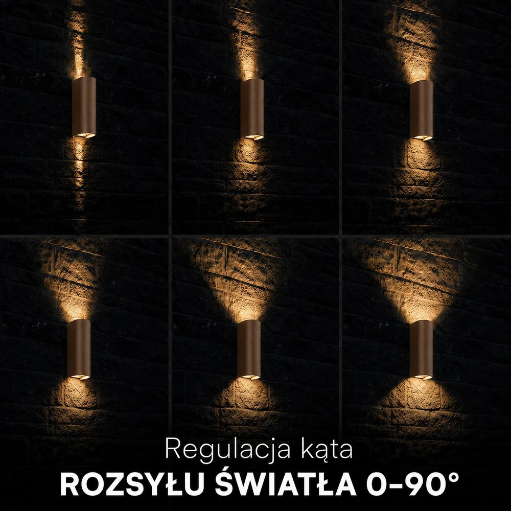 Sieninis šviestuvas 10W LED sieninis fasado šviestuvas, rūdžių sp., 2700/3200/4000K, IP65, šviečia į viršų ir į apačią