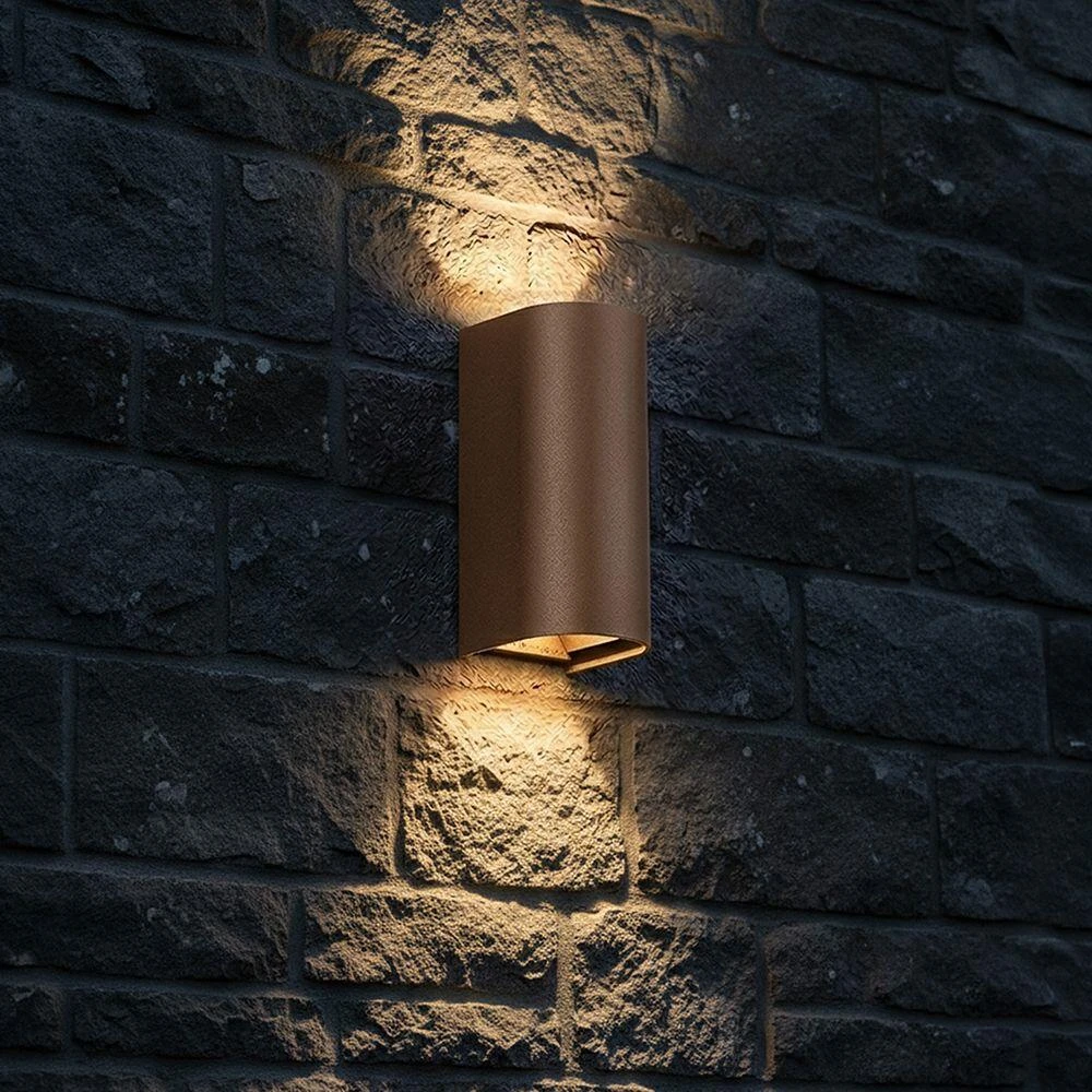 Sieninis šviestuvas 10W LED sieninis fasado šviestuvas, rūdžių sp., 2700/3200/4000K, IP65, šviečia į viršų ir į apačią