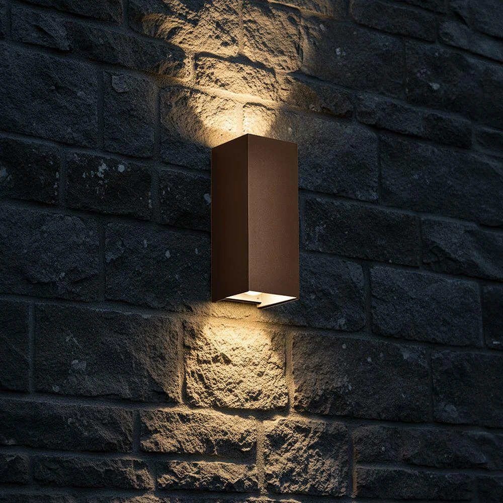 Sieninis šviestuvas 10W LED sieninis fasado šviestuvas, rūdžių sp., 2700/3200/4000K, IP65, šviečia į viršų ir į apačią