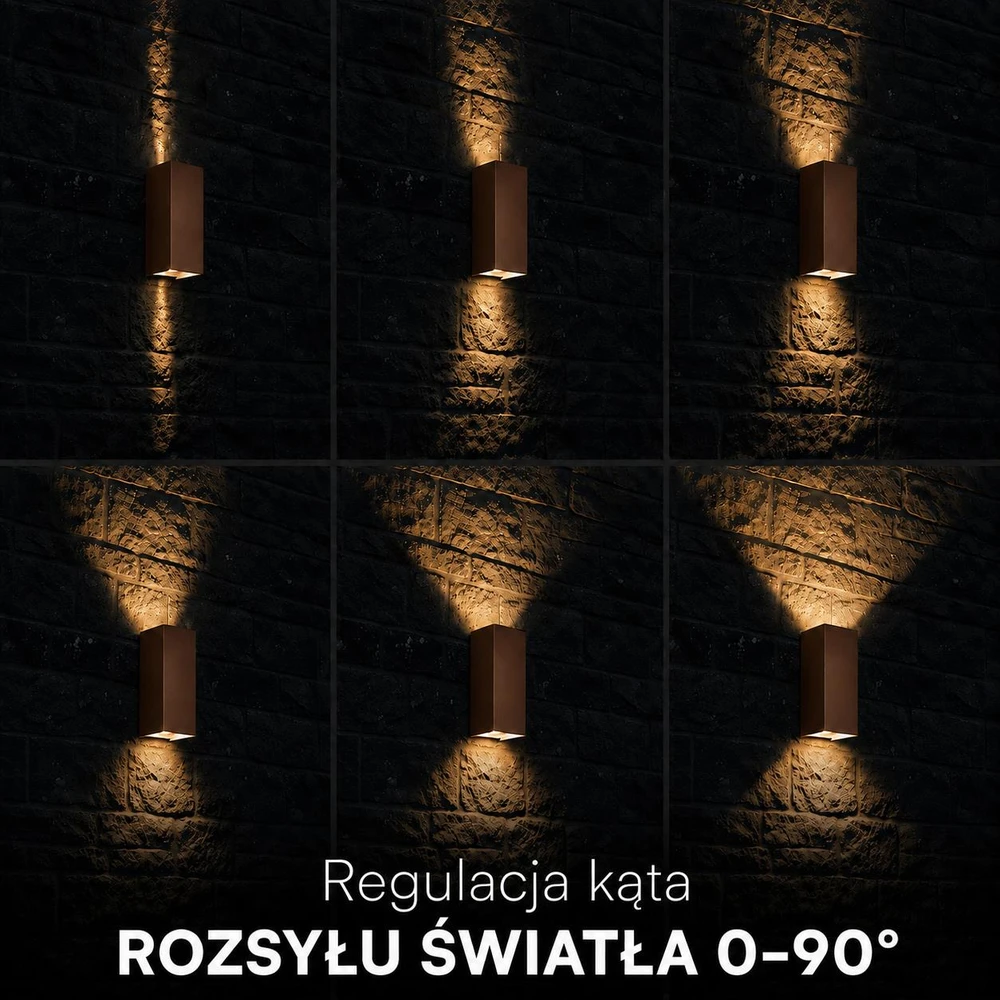 Sieninis šviestuvas 10W LED sieninis fasado šviestuvas, rūdžių sp., 2700/3200/4000K, IP65, šviečia į viršų ir į apačią