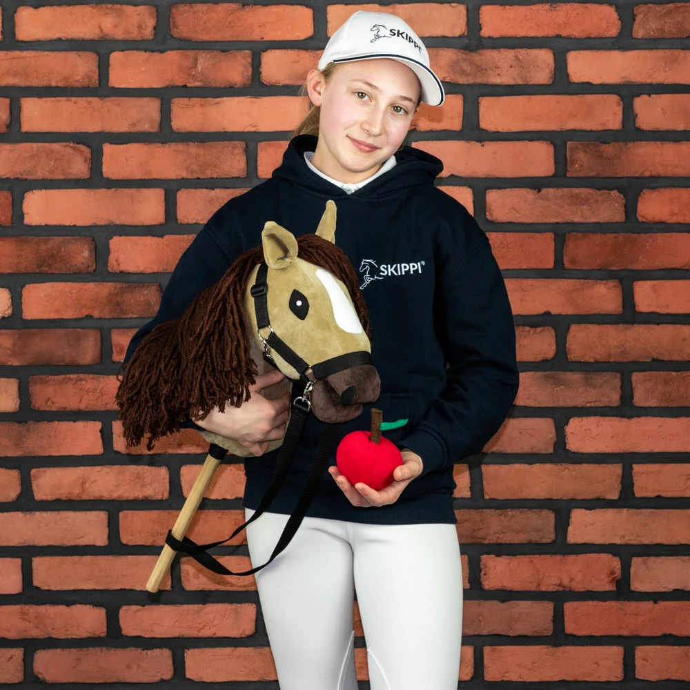 Skippi Didelis žaislinis jojamas arklys su pavadžiais, vaikams nuo 3 metų, skatina judrią veiklą
