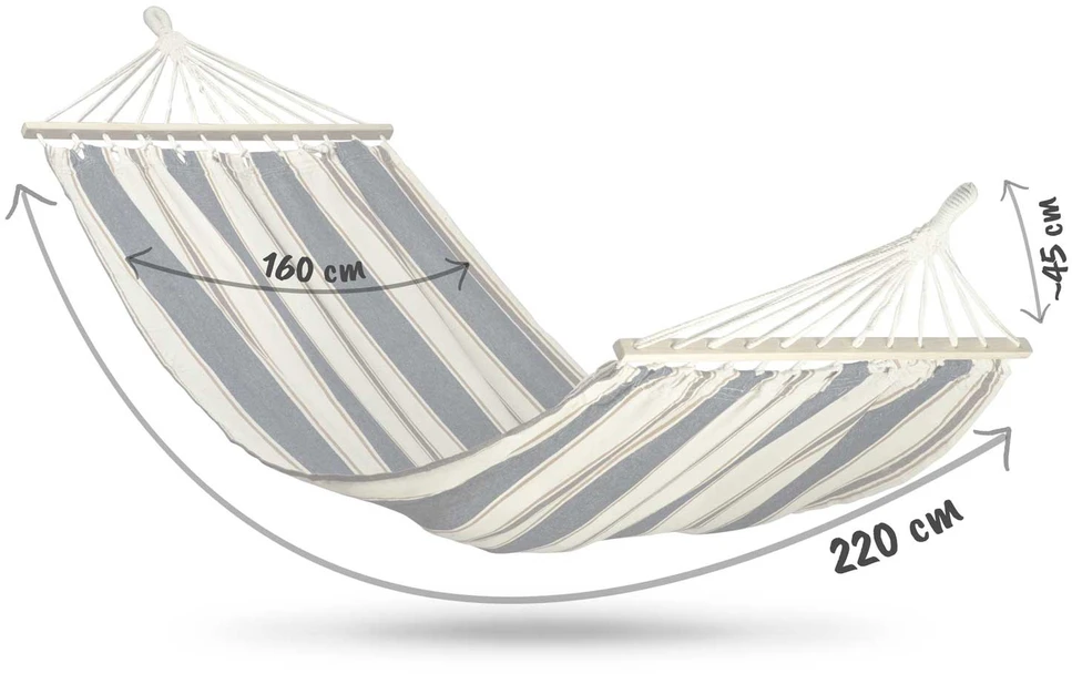 Sofotel „Bahama“ dvigulė sodo hamako sofa, balta ir mėlyna
