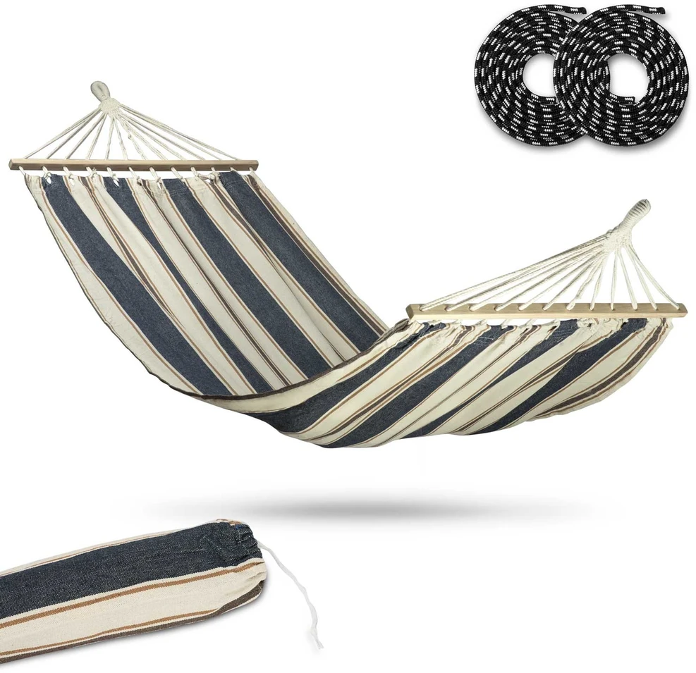 Sofotel „Bahama“ dvigulė sodo hamako sofa, balta ir mėlyna