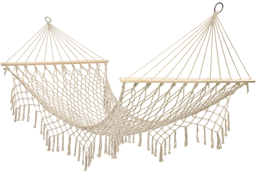 Roger Sodo hamakas boho tinklelis su kutais 200 cm ecru spalvos
