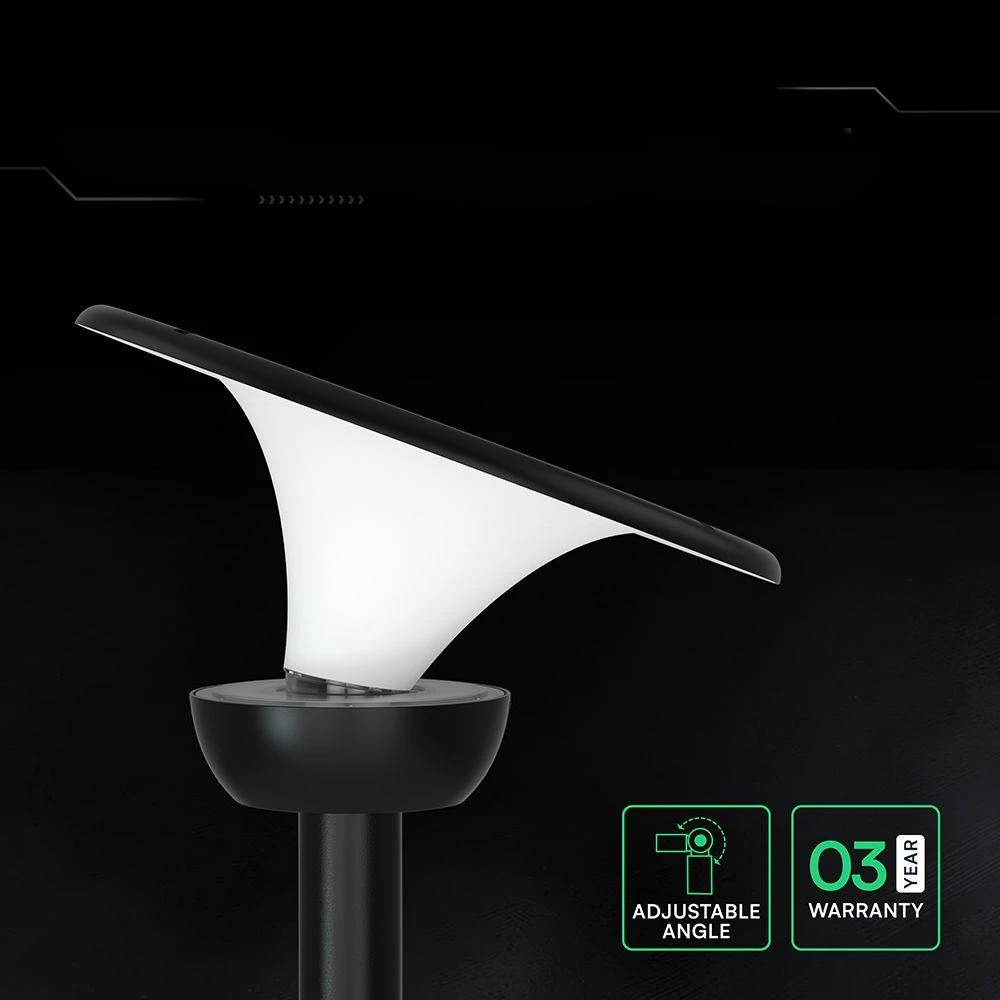 20W LED lauko šviestuvas su saulės baterija, juodos/baltos sp., 3000/4000/6000K