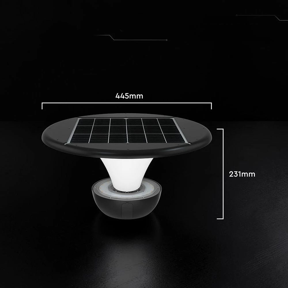 20W LED lauko šviestuvas su saulės baterija, juodos/baltos sp., 3000/4000/6000K