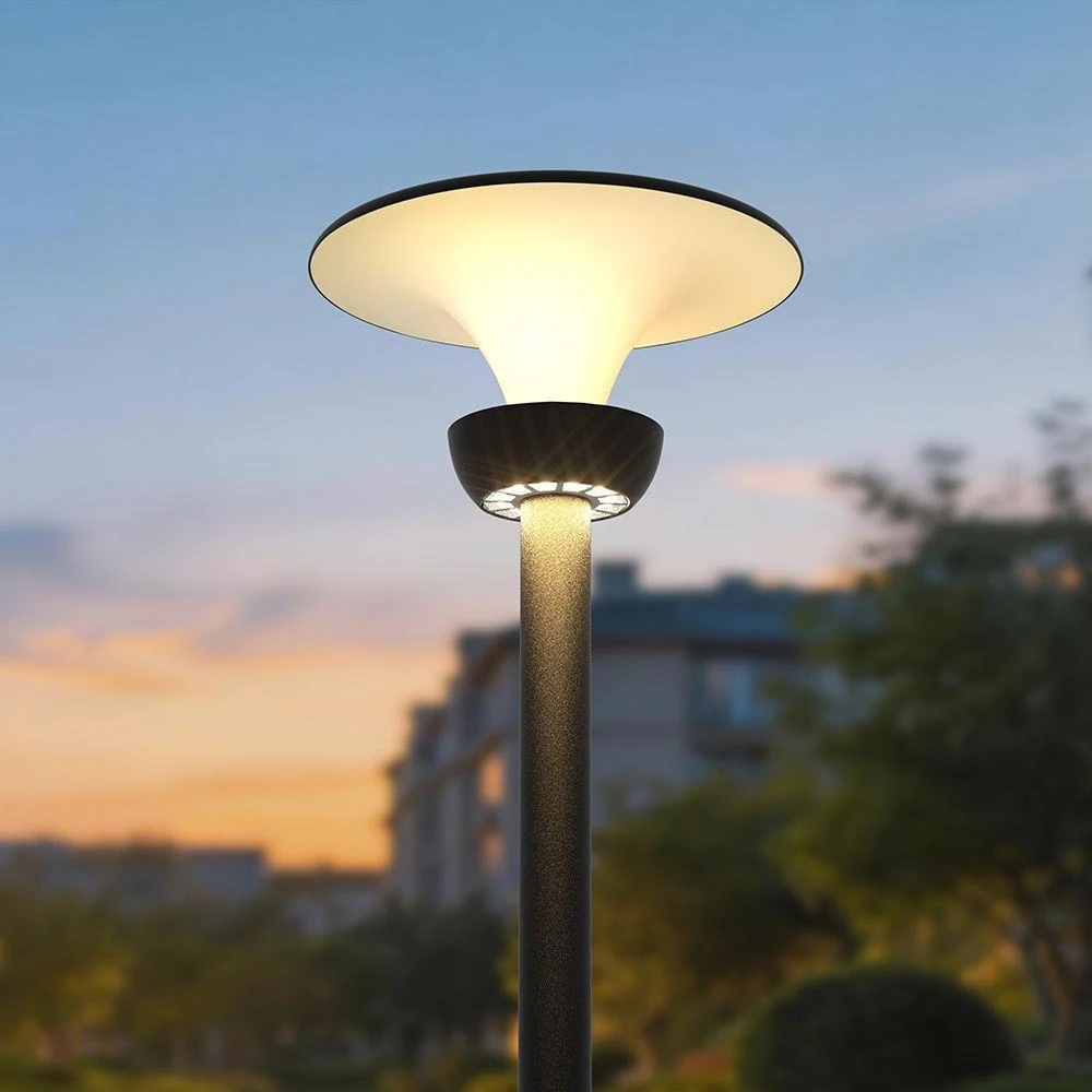 20W LED lauko šviestuvas su saulės baterija, juodos/baltos sp., 3000/4000/6000K