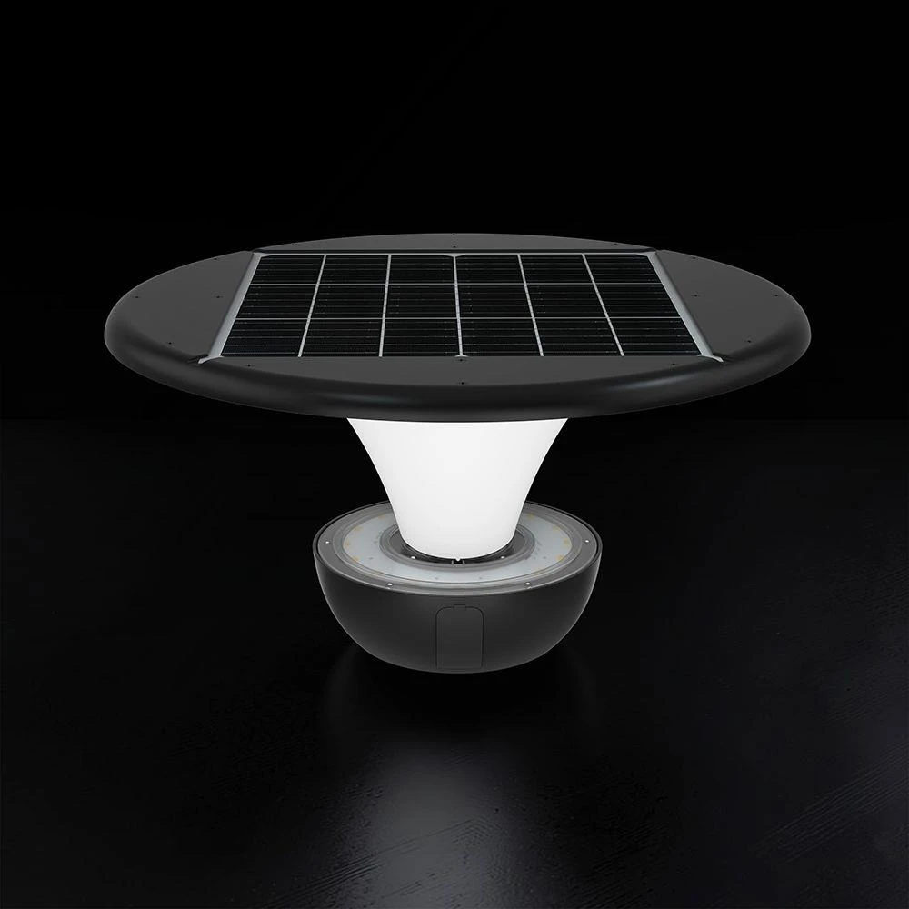 20W LED lauko šviestuvas su saulės baterija, juodos/baltos sp., 3000/4000/6000K