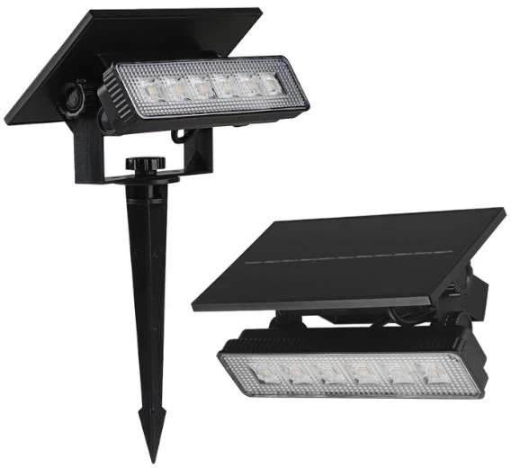 0,9W LED įsmeigiamas lauko šviestuvas, juodas, 3000K, IP65, su saulės baterija