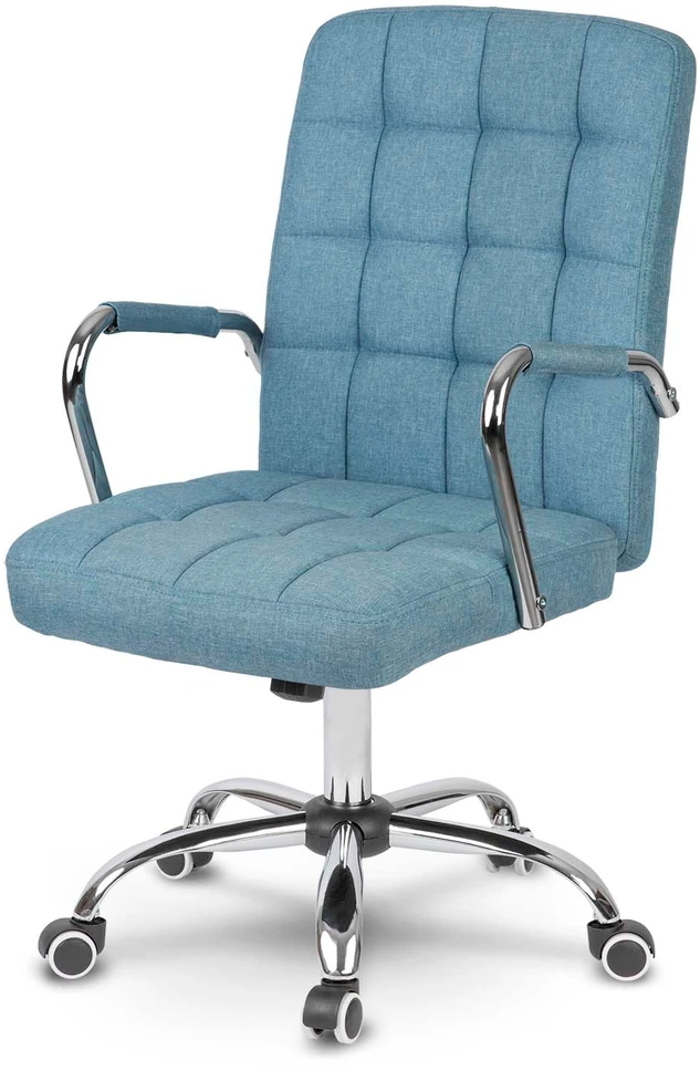 Sofotel Mėlyna audinio biuro kėdė, ergonomiškas dizainas, reguliuojamas aukštis, patogus sėdėjimas biurui ir konferencijų salėms