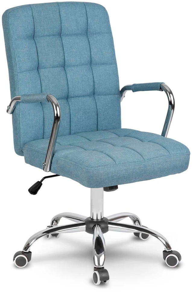 Sofotel Mėlyna audinio biuro kėdė, ergonomiškas dizainas, reguliuojamas aukštis, patogus sėdėjimas biurui ir konferencijų salėms