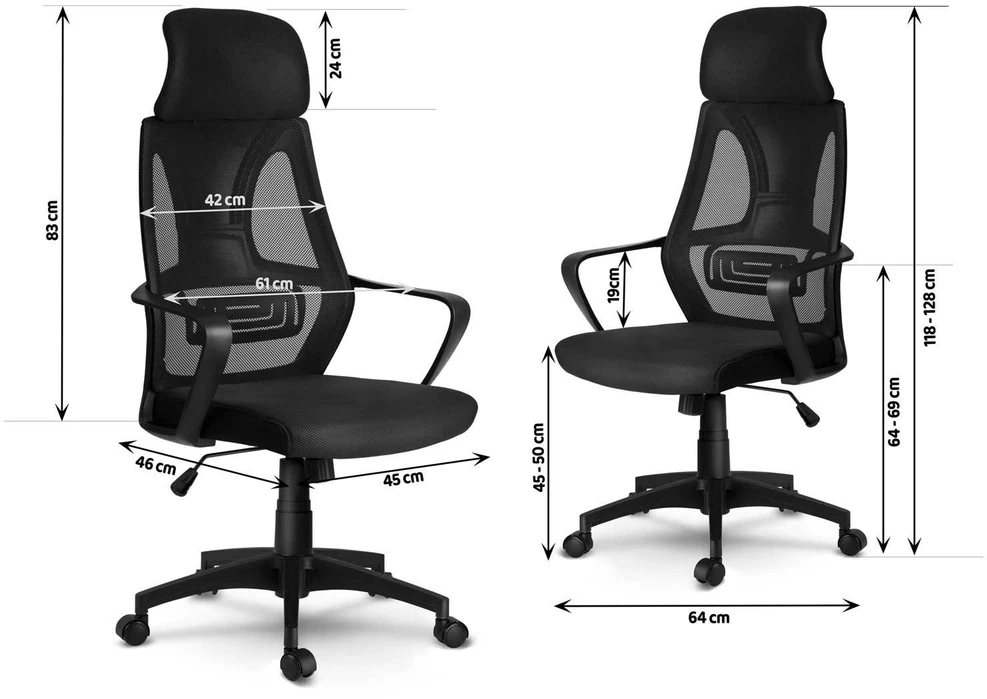 Sofotel Biuro kėdė su mikrotinklu, juoda ergonomiška kėdė, reguliuojama galvos atrama, reguliuojamo aukščio, patogi kompiuterio kėdė, kvėpuojanti biuro kėdė