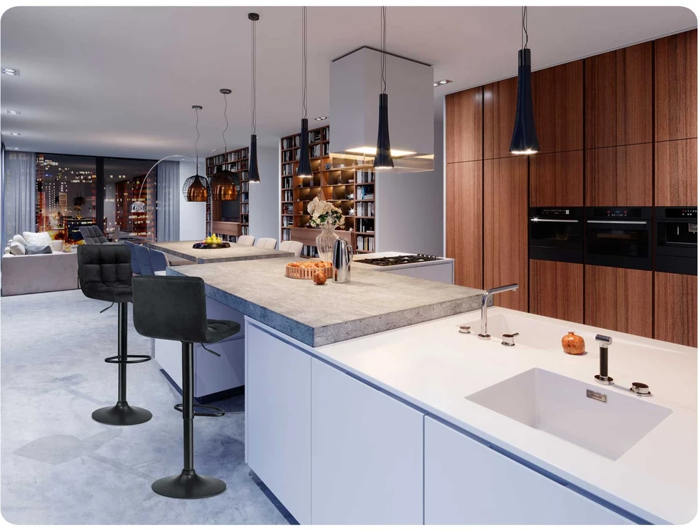 Sofotel Monro baro kėdė su atlošu, juoda – 2 dalys