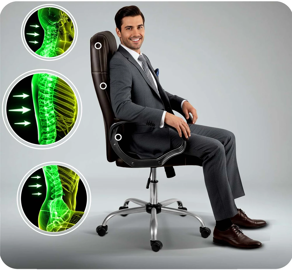 Sofotel tamsiai rudas pasukamas biuro kėdė