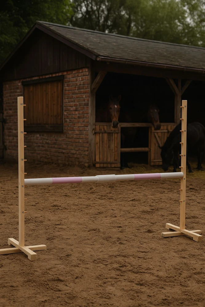 Šuolių kartis hobby horse sportui šviesiai rožinė 160 cm