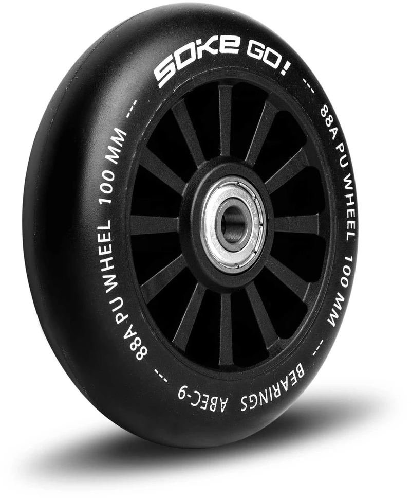 Soke Paspirtuko ratukai 100 mm juodi 2 vnt.