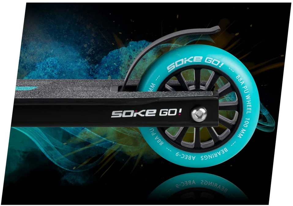 Soke 100 mm turkio spalvos riedžių ratukai paspirtukui, 2 vnt