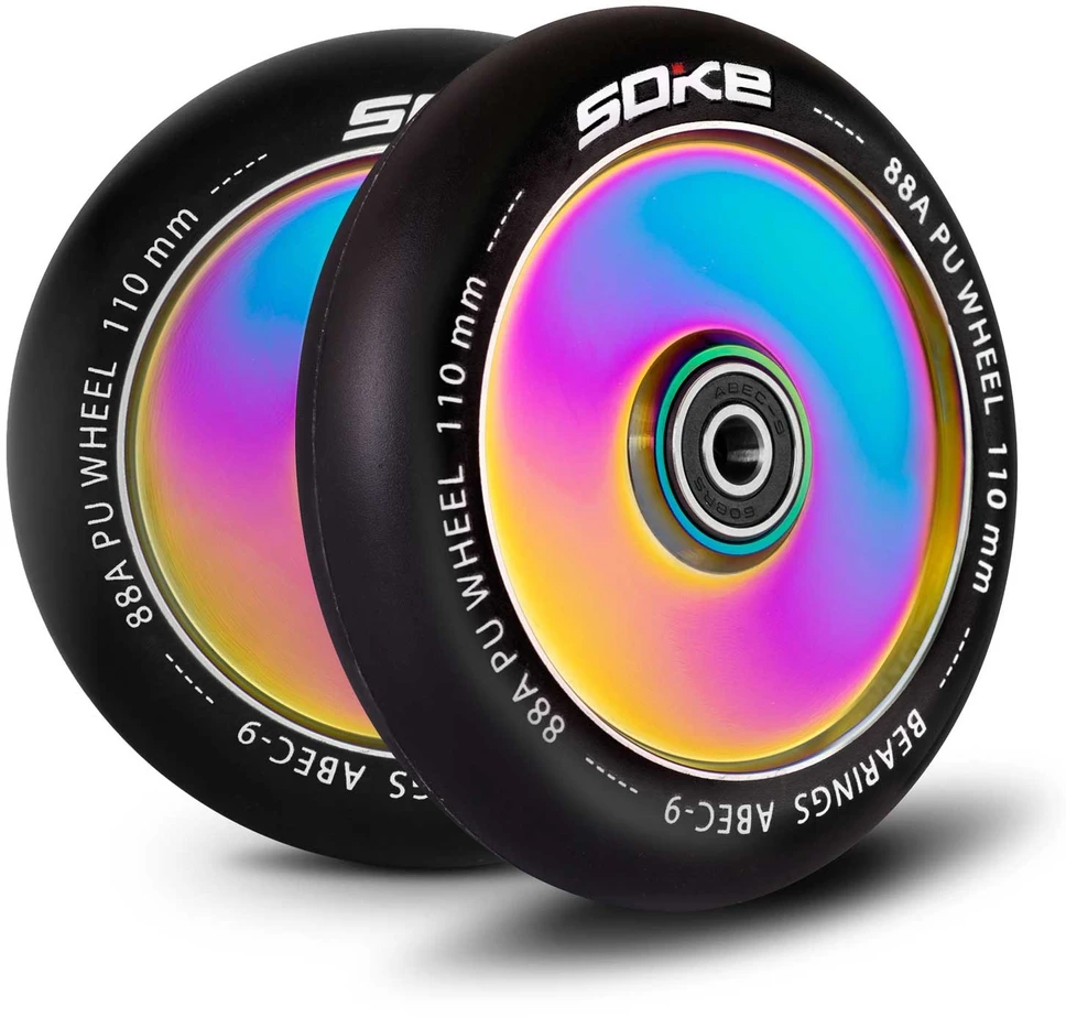 Soke Pilni 110 mm „Rainbow“ ratukai paspirtukui, 2 vnt.