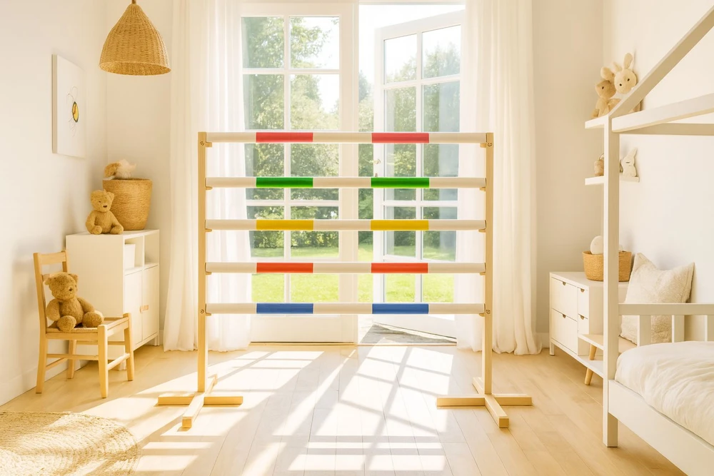 Super Hobby Horse Šokinėjimo kliūtis hobby horse su žalia ir rožine kartimi