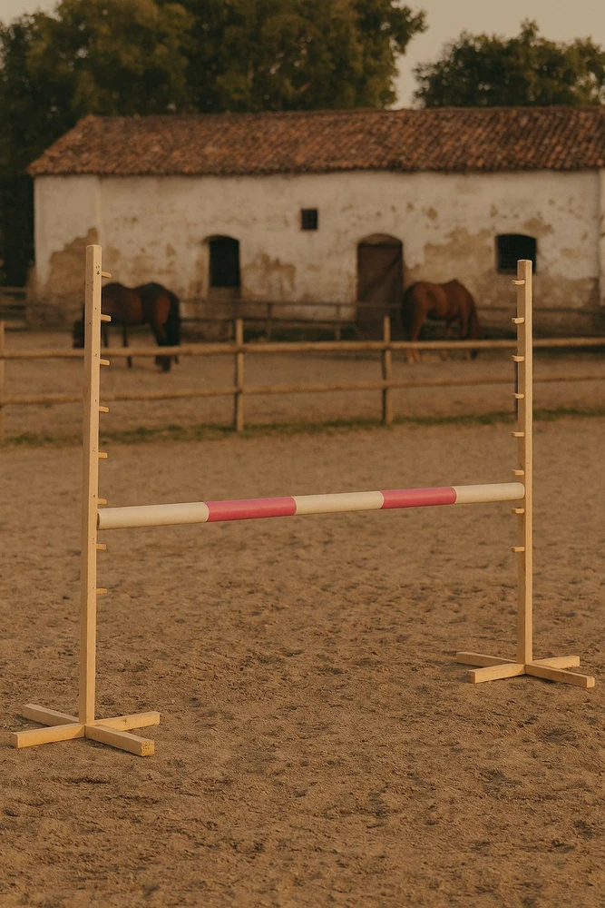 Super Hobby Horse Šokinėjimo kliūtis hobby horse su rožine kartimi 120 cm