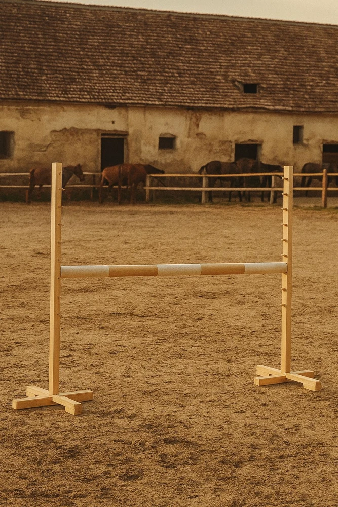 Šuolių kliūtis šviesiai smėlio spalvos medinė 120 cm